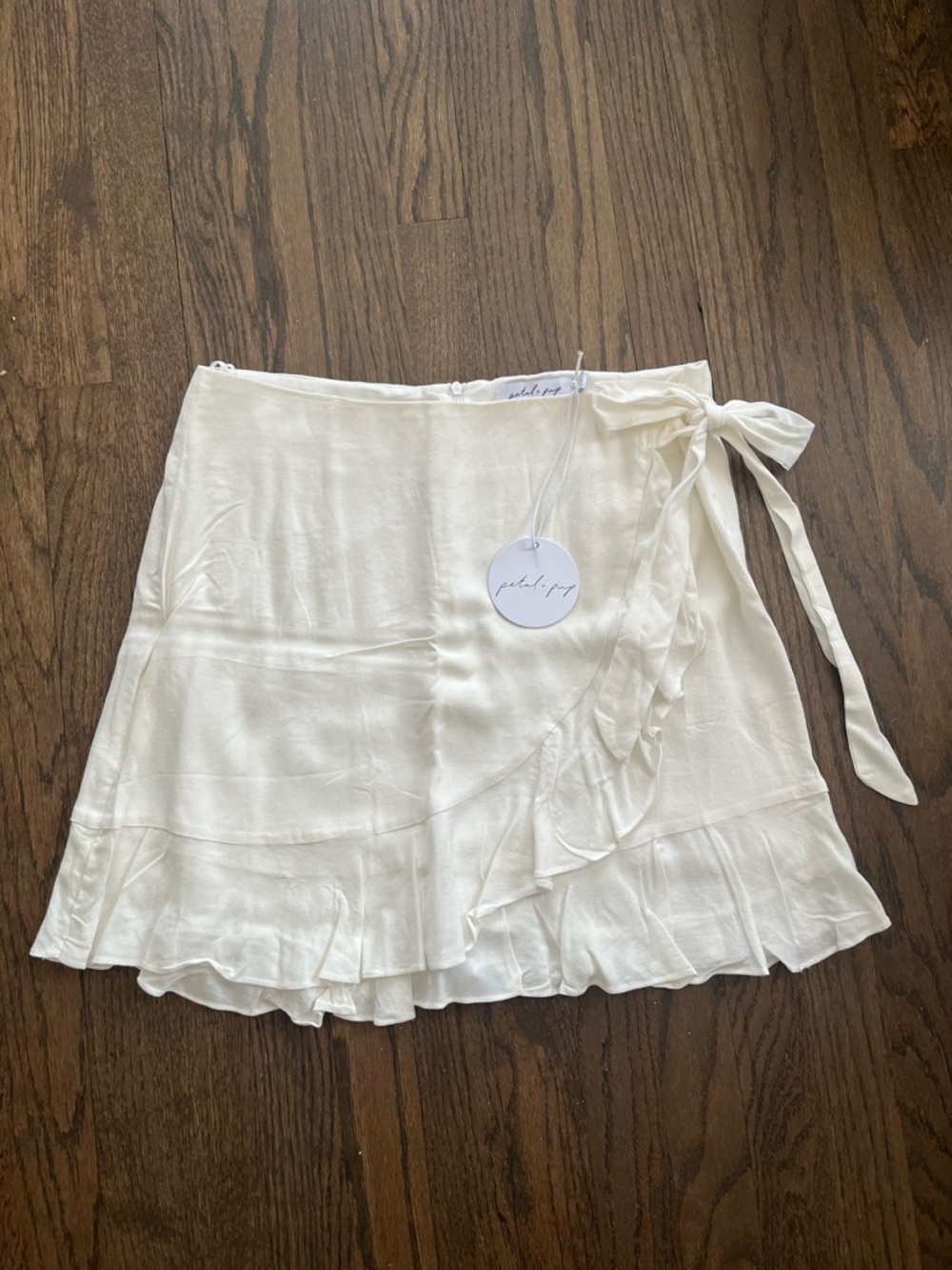 Petal & Pup Ivory Ruffle Wrap Mini Skirt
